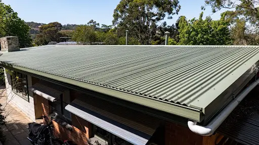 a newly replaced colorbond roof in coromandel valley with the fascia and gutter in view