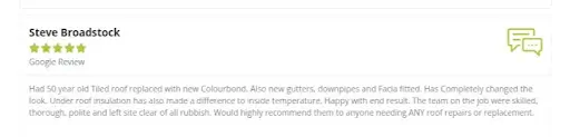 customer review - steve