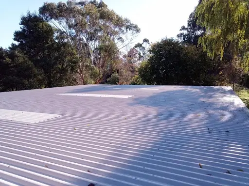 colorbond roof with rust spots in the distance.
