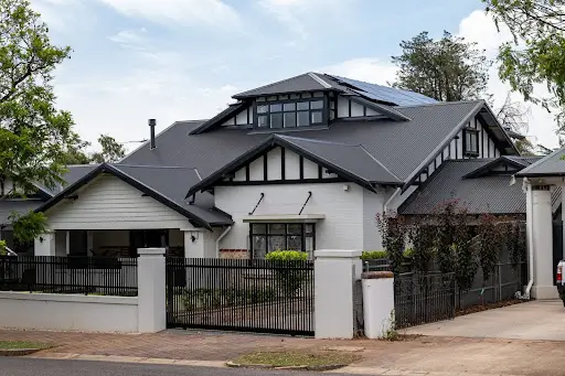 a house newly replaced with colorbond® woodland grey, one of the most common modern roofing types in myrtle bank, adelaide